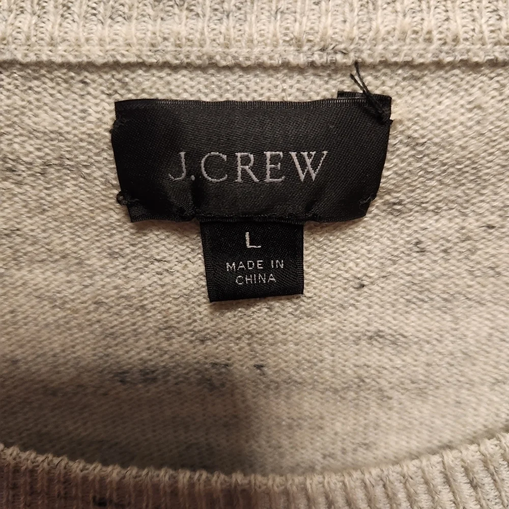 J.Crew light Heather gray raglan  sleeves cotton pullover sweater.